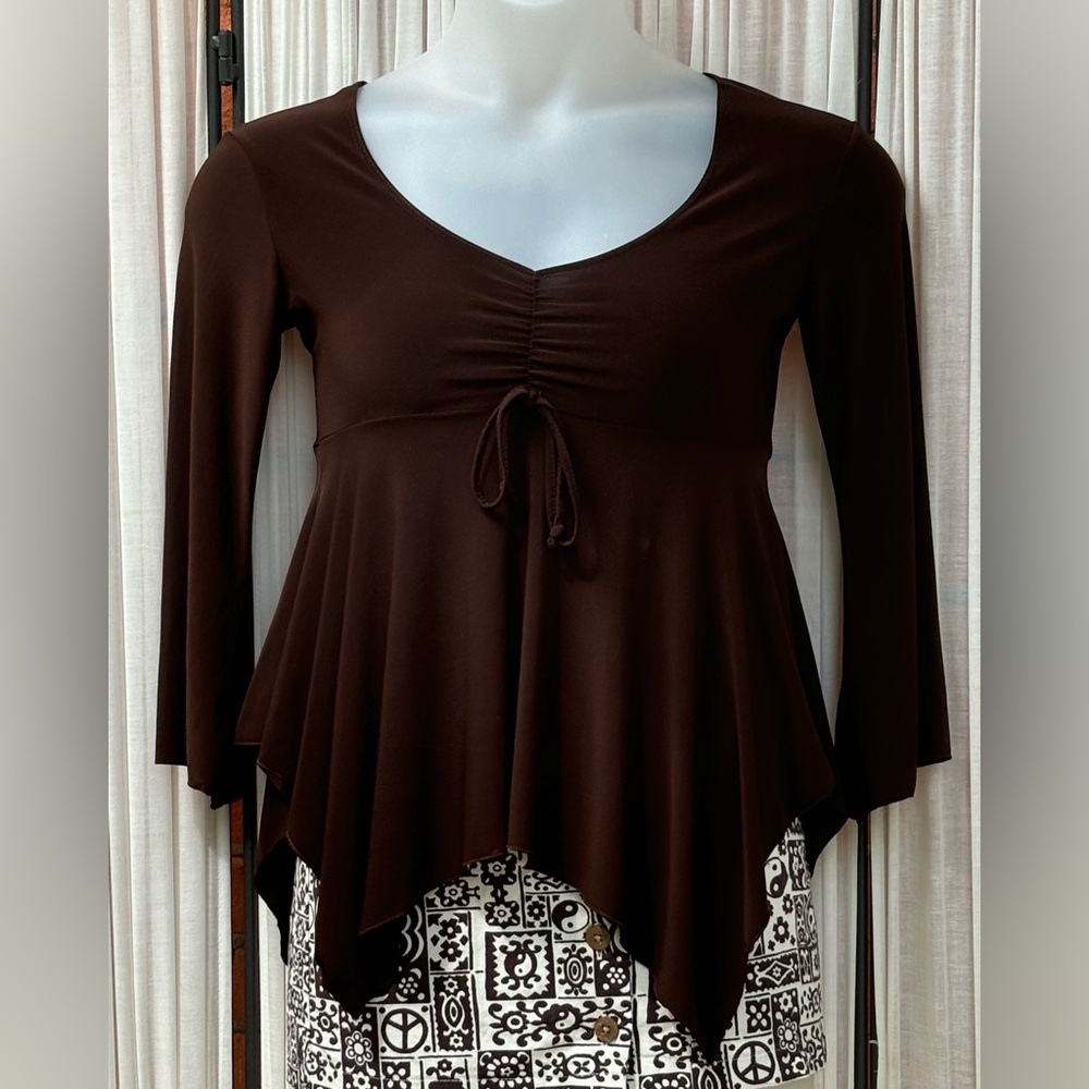 dark brown babydoll style top